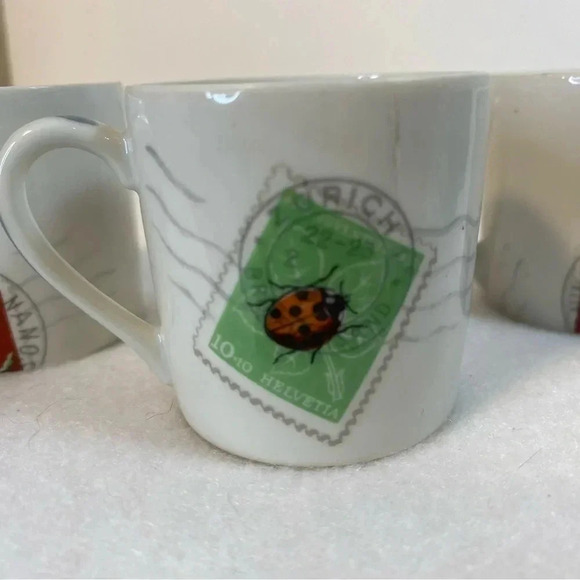 Set 3 Barat Limoges France Stamp Print Demitasse Espresso Cups 2 Inch Zurich - Picture 6 of 14